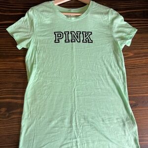 PINK Victoria's Secret Green Fitted Short Sleeve Tee